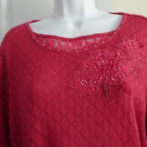 Women's Plus 1X Mauve Tunic Top-Lace-NEW